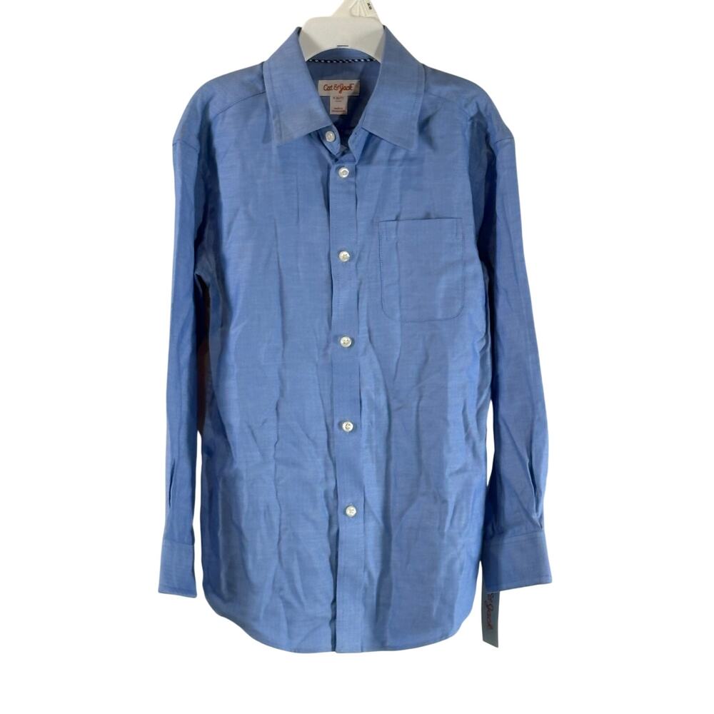 Cat & Jack Boys Button Down Shirt, Blue, Size S (6/7), NWT